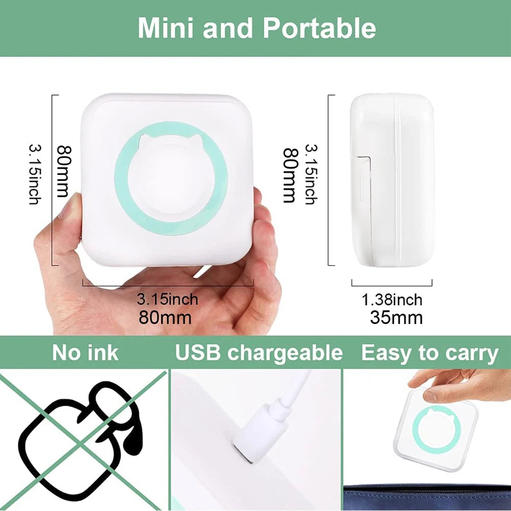 📸 Tragbarer Mini-Drucker – Dein kompakter Begleiter für unterwegs!